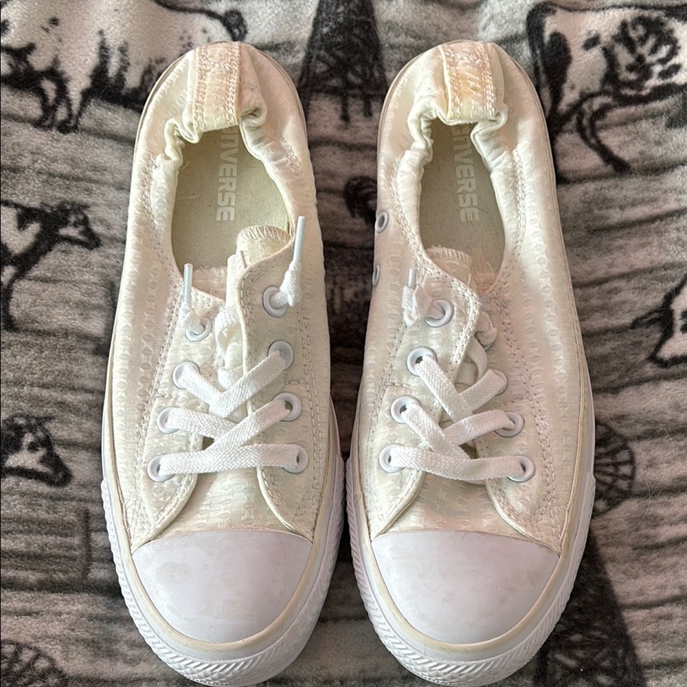 Converse Cream Lace Sneakers